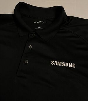 Samsung Electronics Logo Spell Out Collared Golf Polo Shirt 2XL Galaxy TV 002